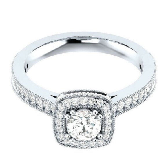 Beautiful Round Cut White Sapphire Ring New - Picture 3 of 4